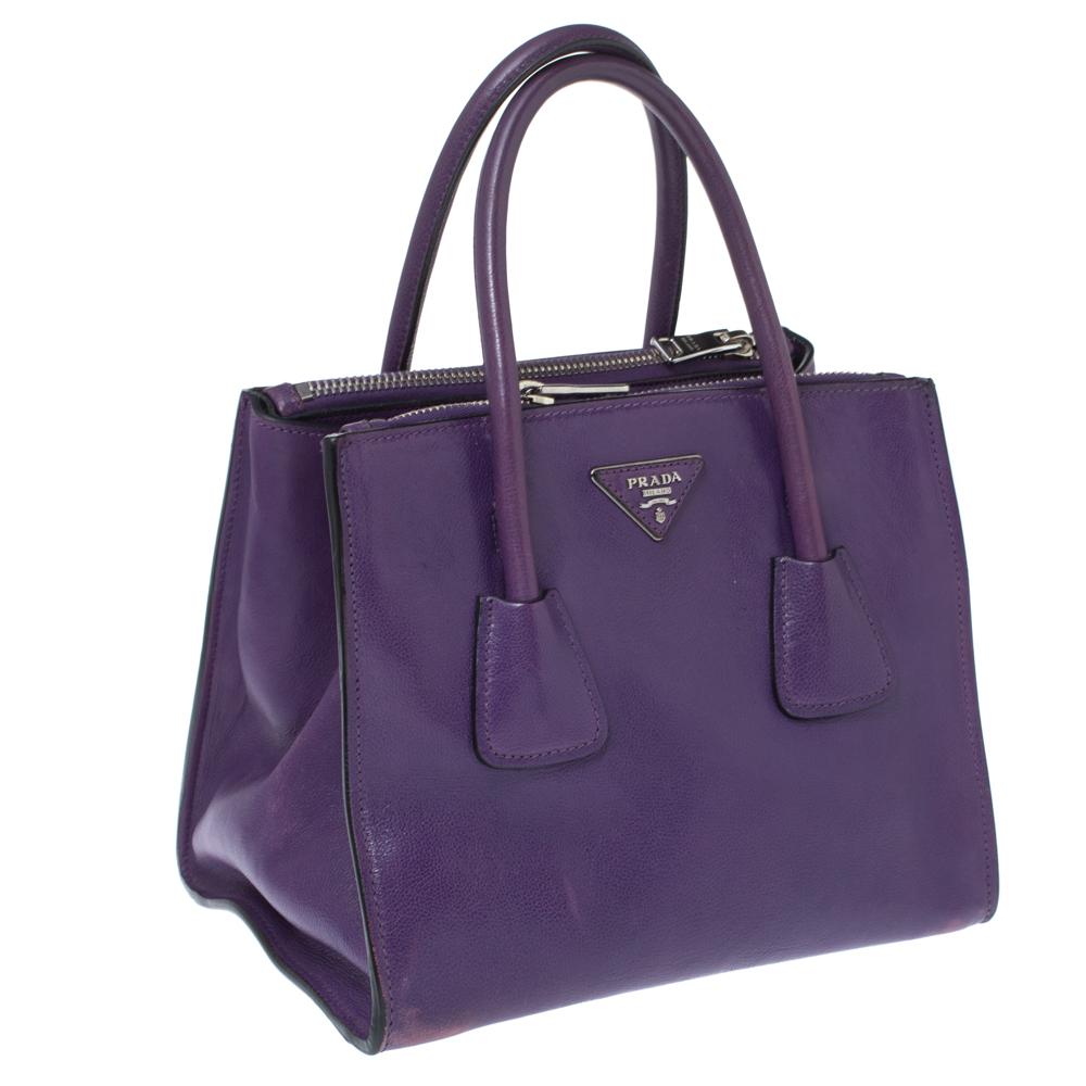 purple tote bags leather