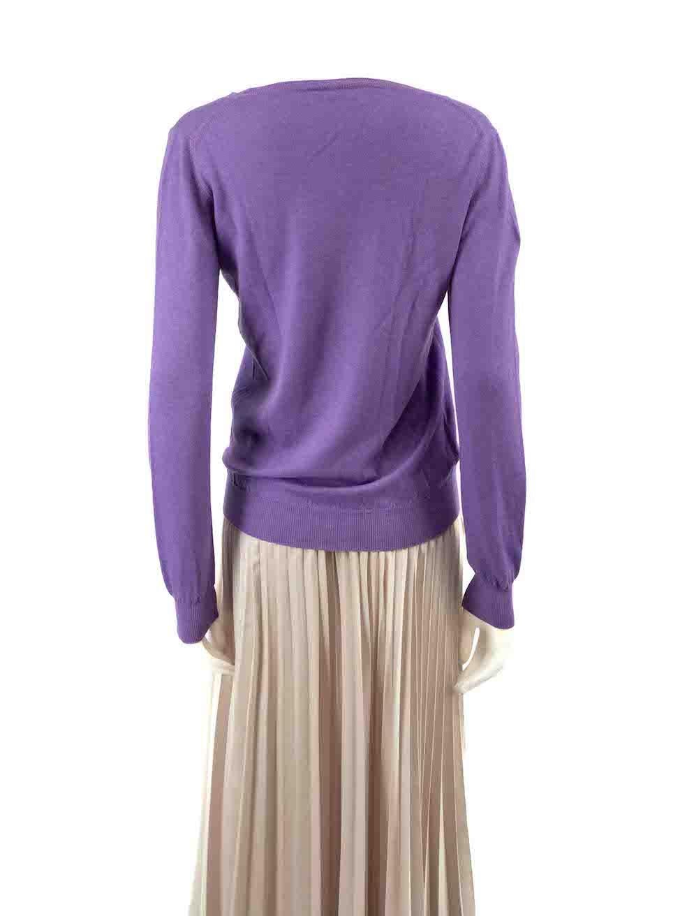 Prada Purple Long Sleeves Knitted Jumper Size L In New Condition For Sale In London, GB