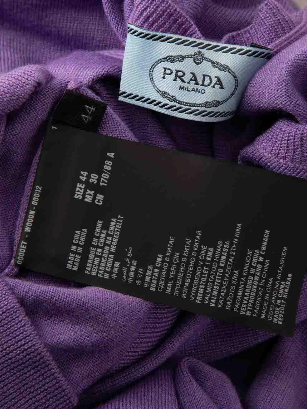 Women's Prada Purple Long Sleeves Knitted Jumper Size L For Sale