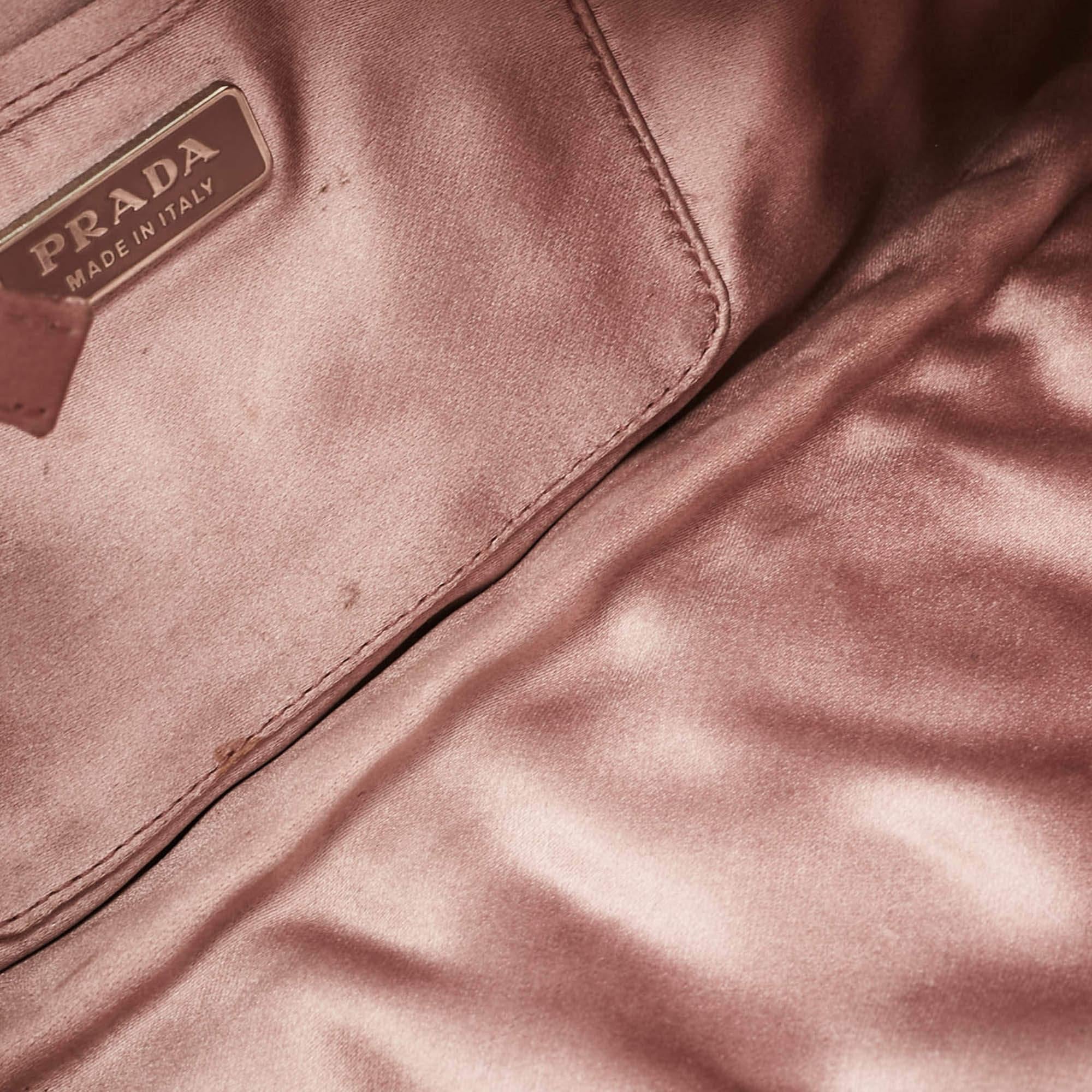 Prada Purple Mirtillo Pleated Leather Clutch 2