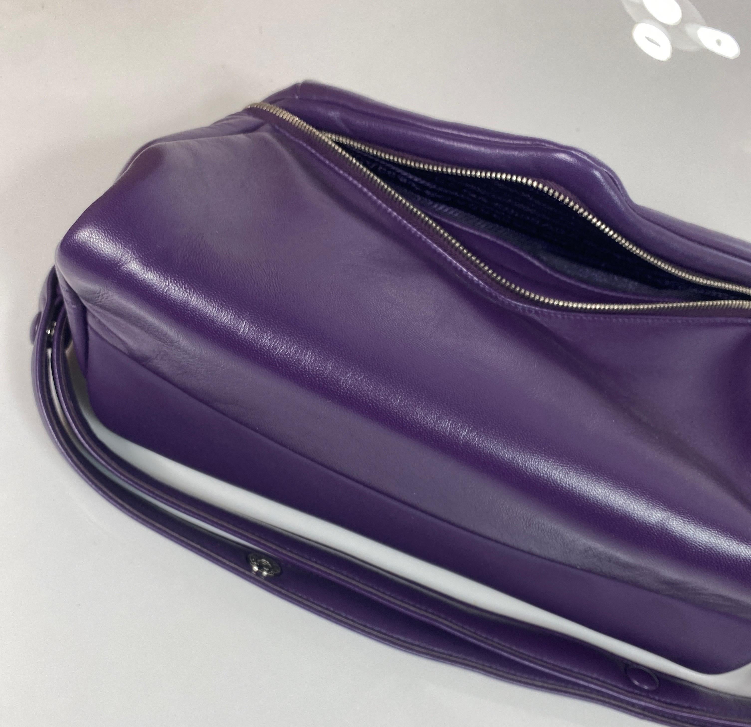 Prada Purple Padded Napa Leather Signaux Handbag -New 10