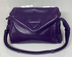 Prada Purple Padded Napa Leather Signaux Handbag -New