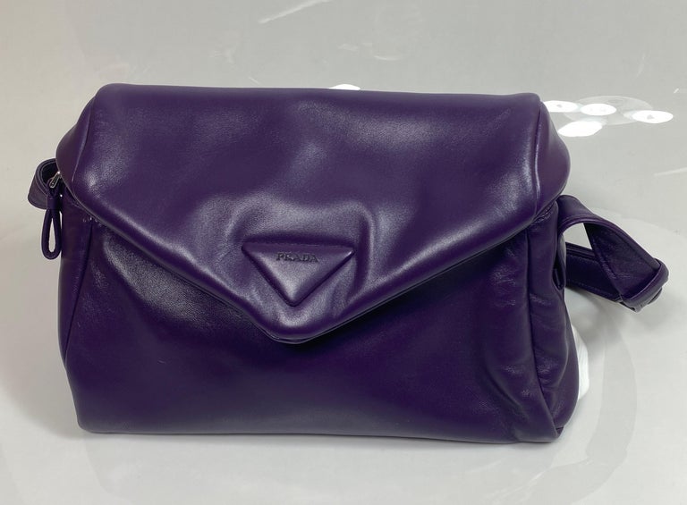Prada Purple Padded Napa Leather Signaux Handbag -New at 1stDibs