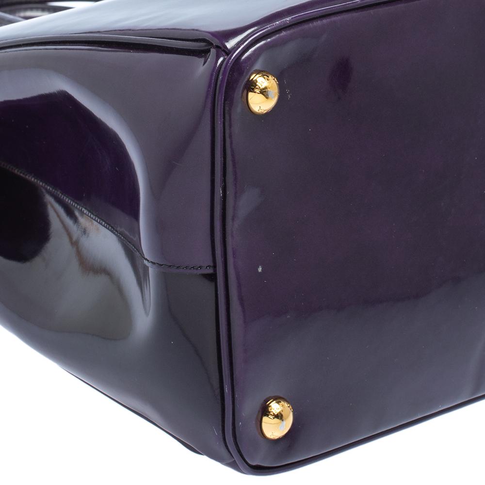 Prada Purple Patent Leather Large Double Zip Tote 5