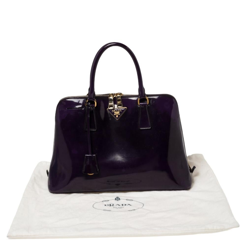 Prada Purple Patent Leather Promenade Satchel 5