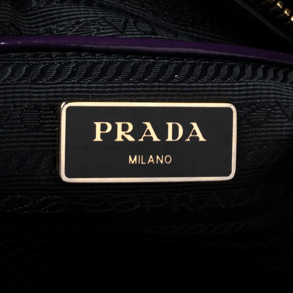 Women's Prada Purple Patent Leather Promenade Satchel