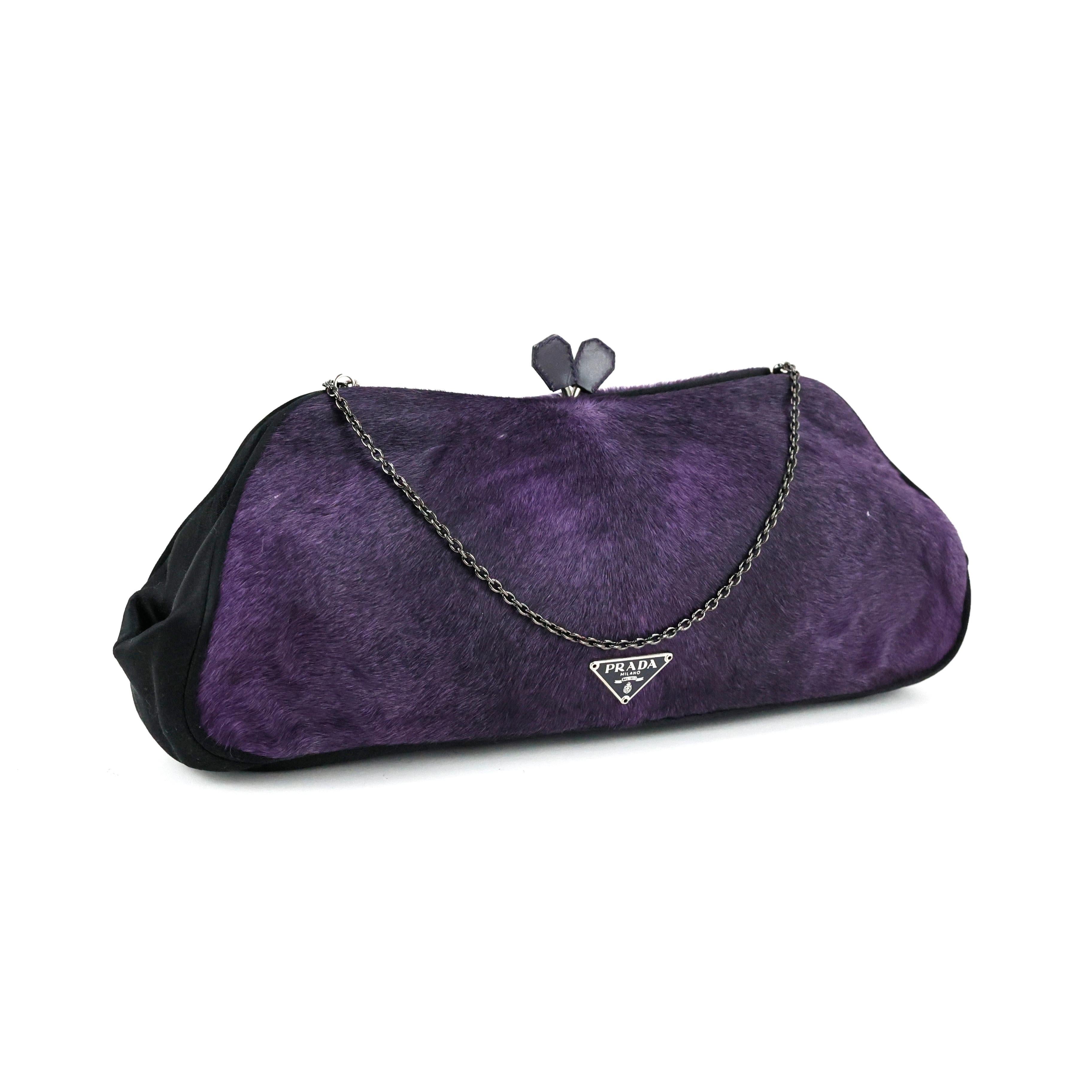 Prada Purple Pony Hair Bag  For Sale 5