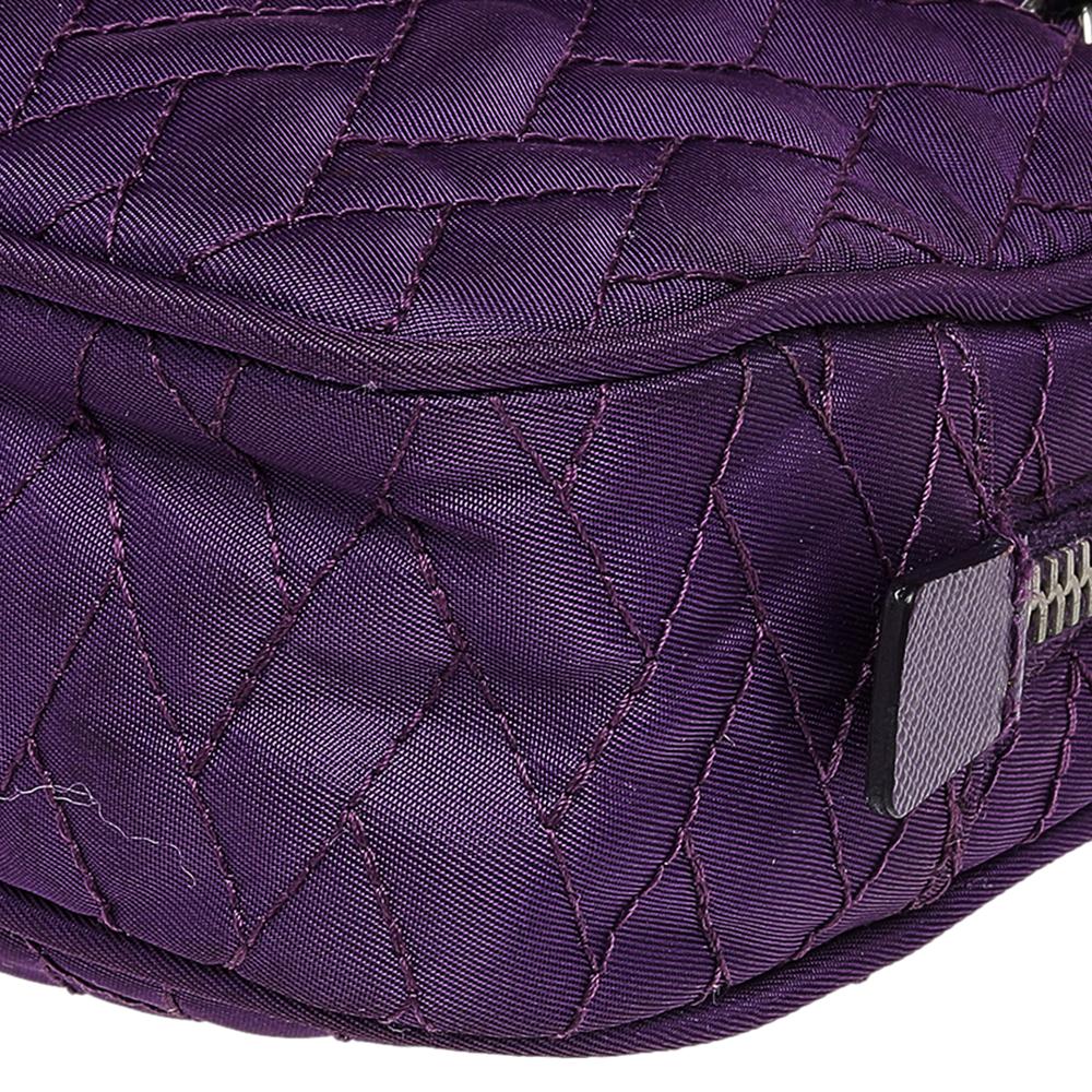 Women's Prada Purple Quilted Nylon Camera Shoulder Bag