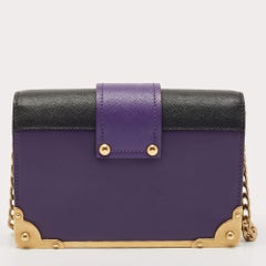 Prada Purple Saffiano and Leather Astrology Celestial Cahier Crossbody Bag