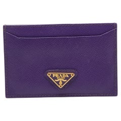 Prada Purple Saffiano Leather Card Holder