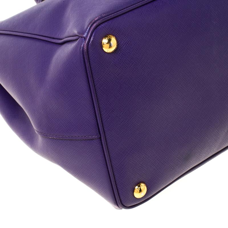 Prada Purple Saffiano Leather Medium Lux Tote 6