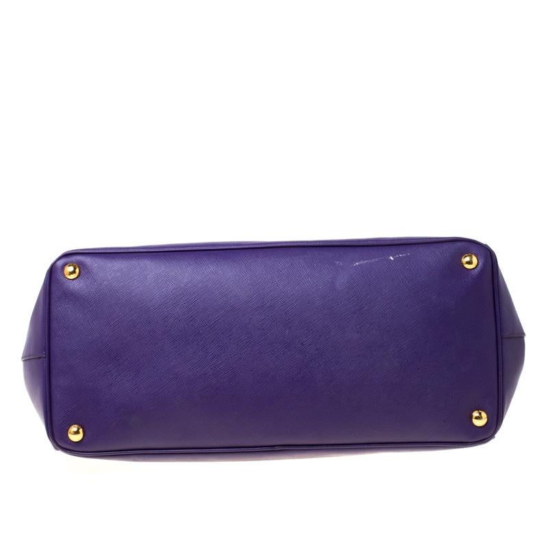 Prada Purple Saffiano Leather Medium Lux Tote 7