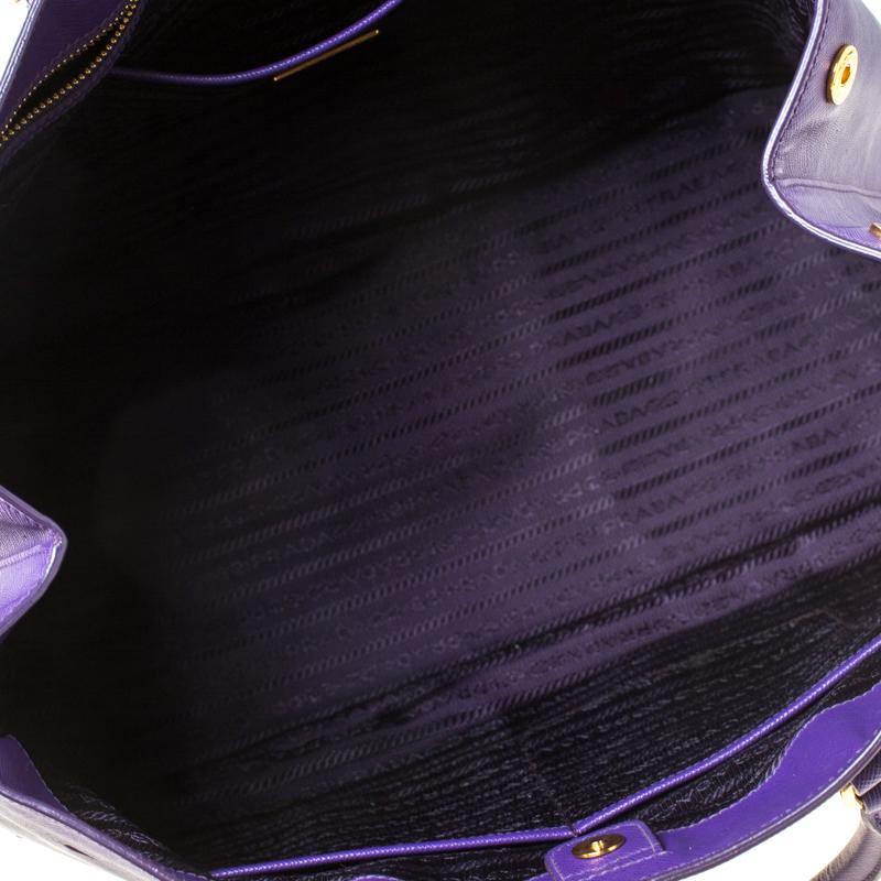 Prada Purple Saffiano Leather Medium Lux Tote 2