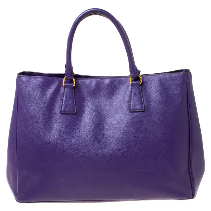 Prada Purple Saffiano Leather Medium Lux Tote 3