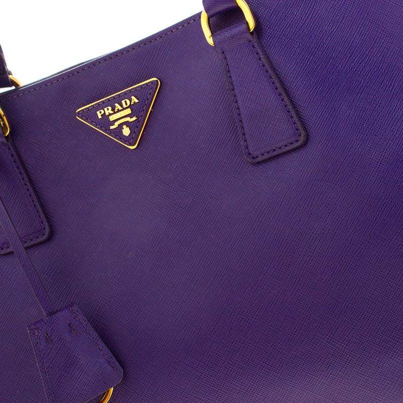 Prada Purple Saffiano Leather Medium Lux Tote 4