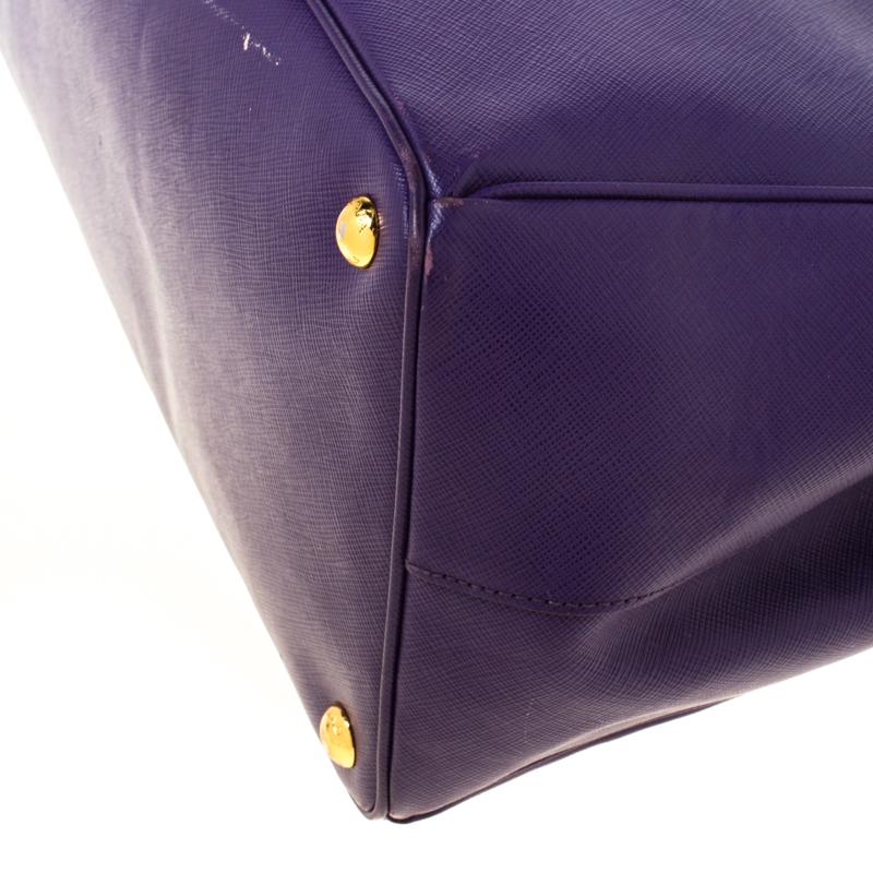 Prada Purple Saffiano Leather Medium Lux Tote 5
