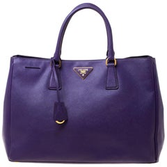 Prada Purple Saffiano Leather Medium Lux Tote