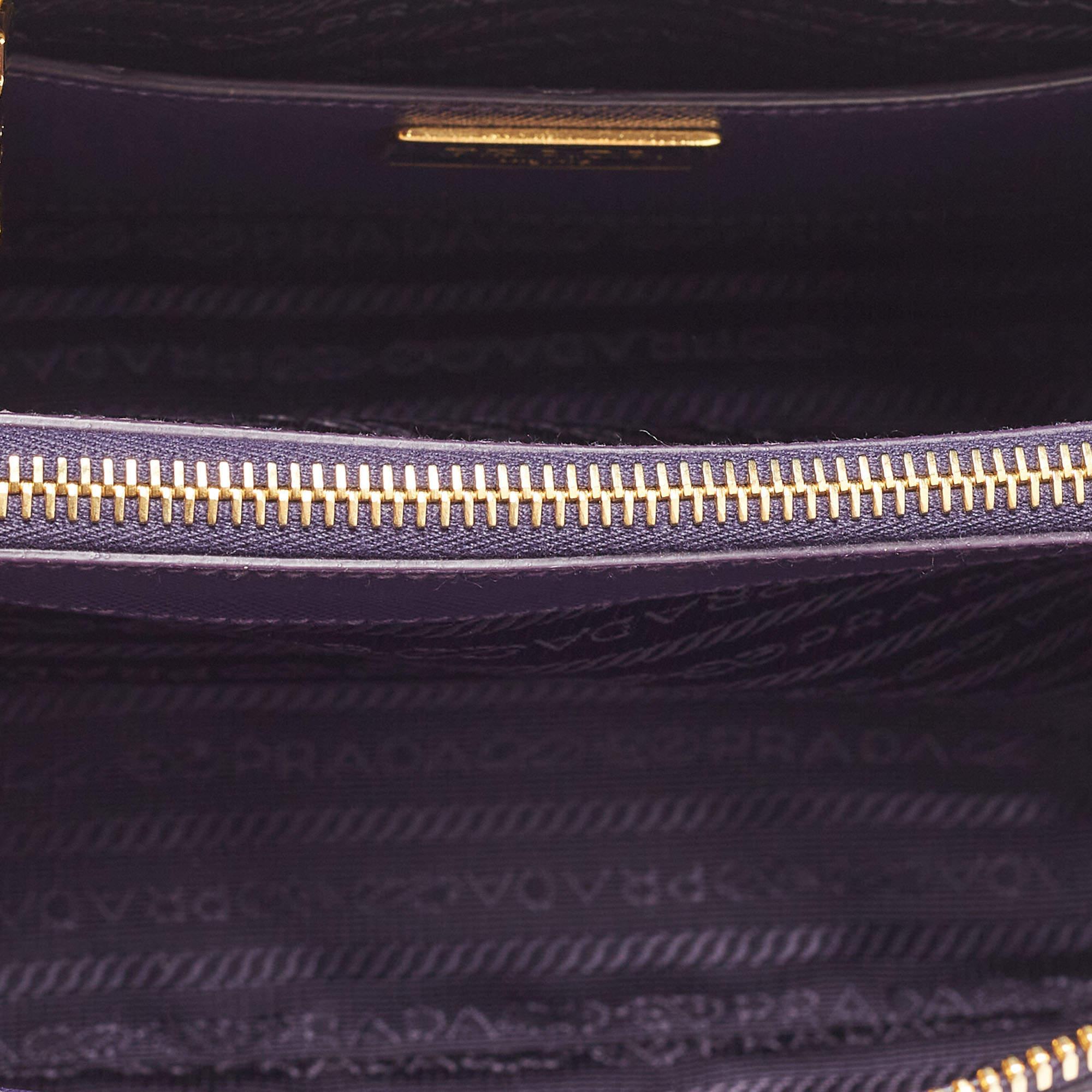 Prada Purple Saffiano Lux Leather Medium Promenade Satchel 6