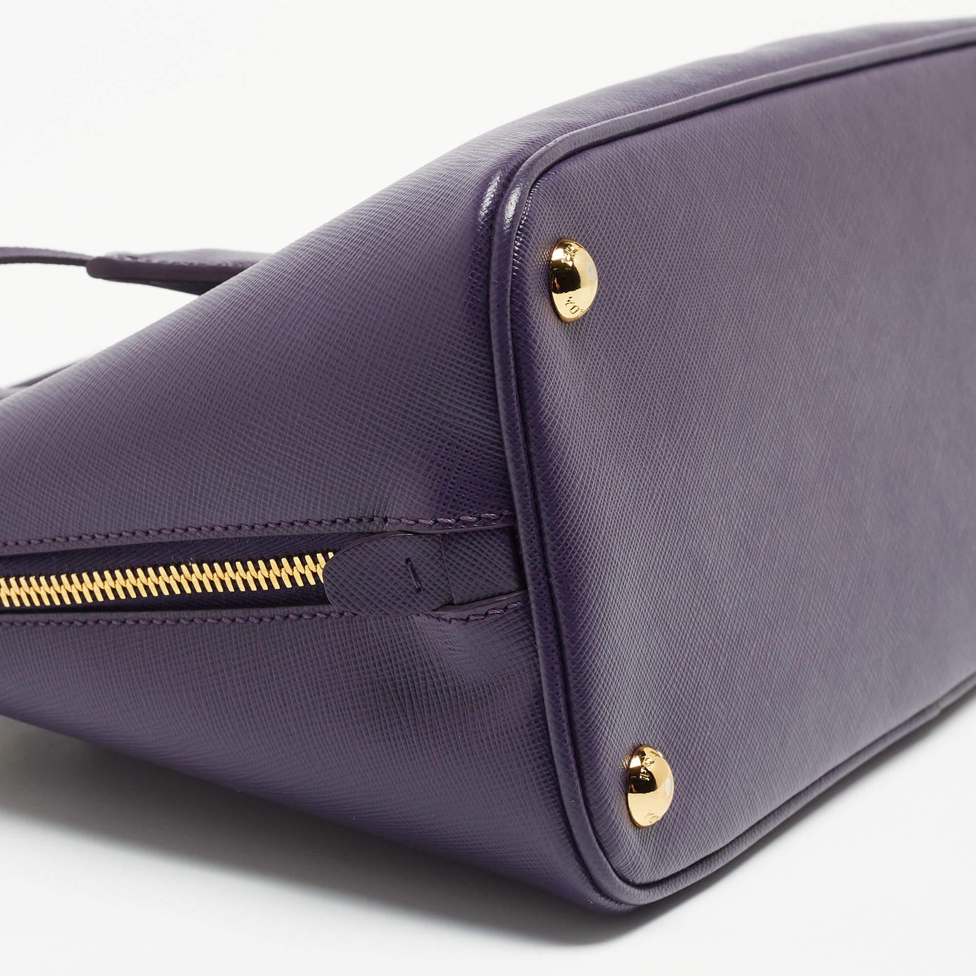 Prada Purple Saffiano Lux Leather Medium Promenade Satchel 2