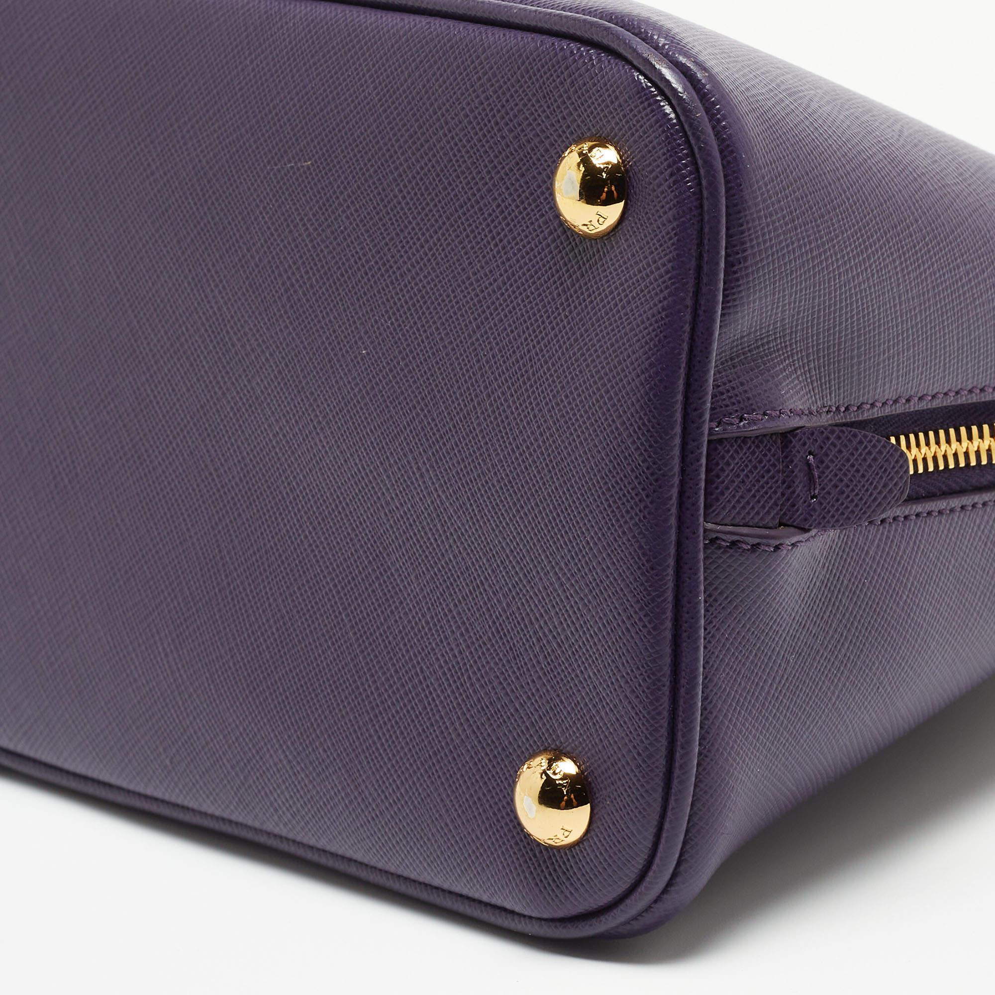 Prada Purple Saffiano Lux Leather Medium Promenade Satchel 3