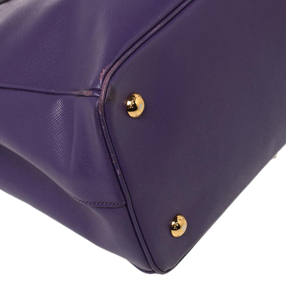 Prada Purple Saffiano Lux Leather Medium Tote 2