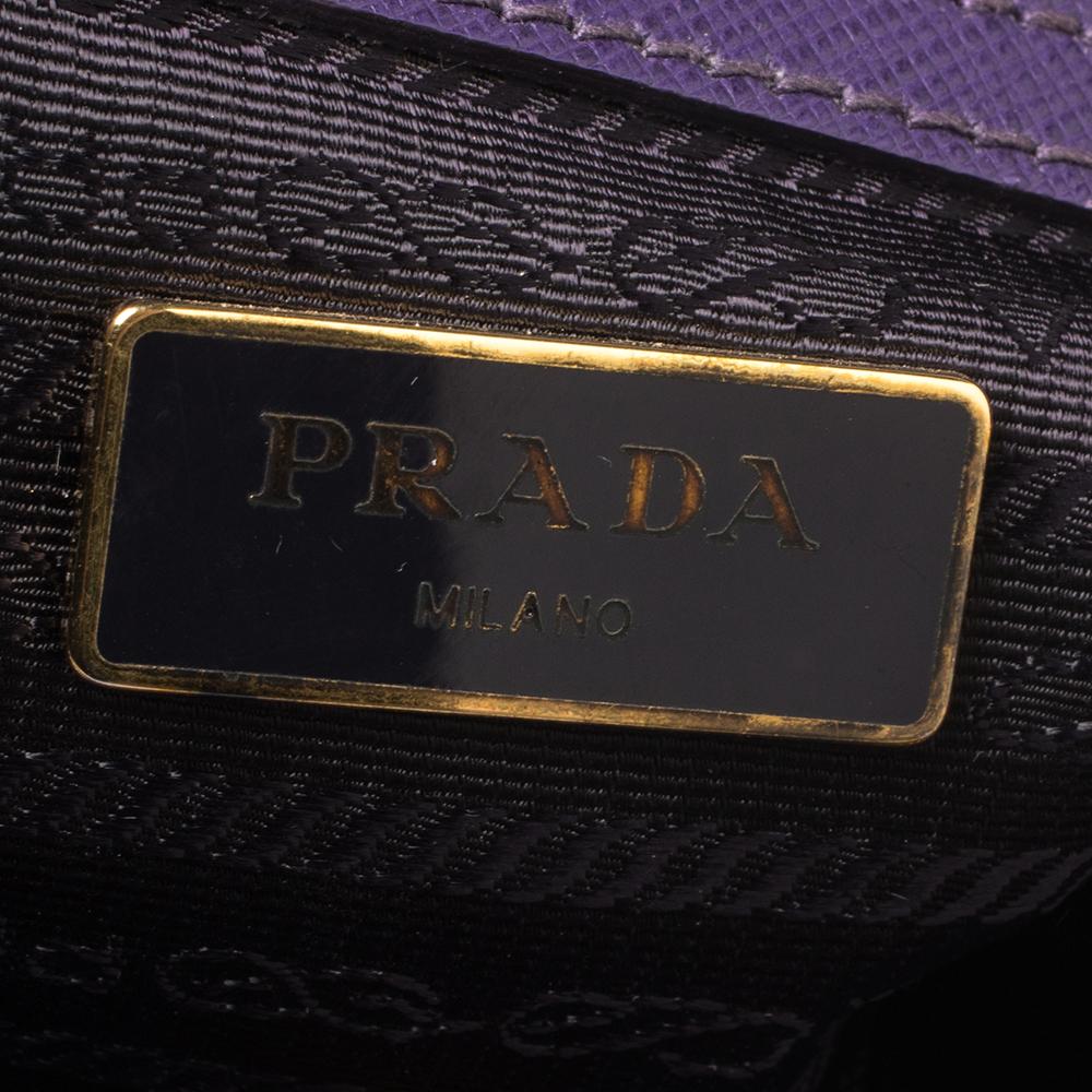 Prada Purple Saffiano Lux Leather Medium Tote 3