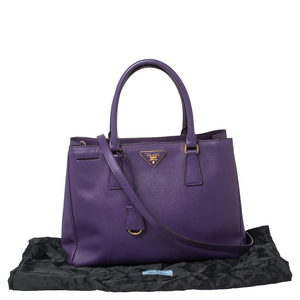 Prada Purple Saffiano Lux Leather Medium Tote 5