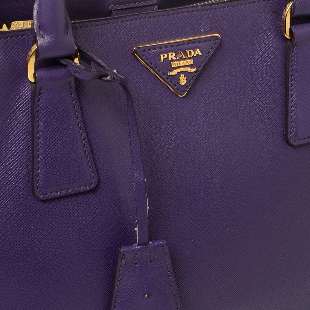 Women's Prada Purple Saffiano Lux Leather Medium Tote