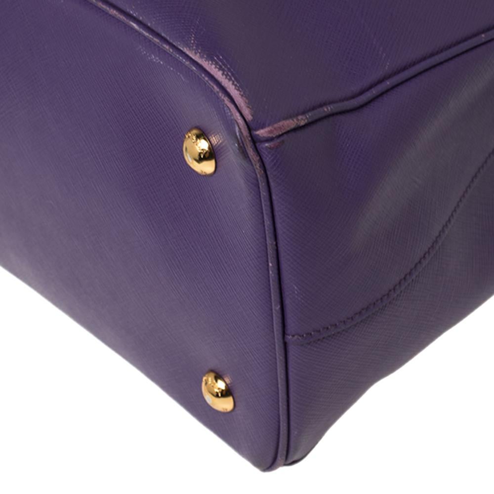 Prada Purple Saffiano Lux Leather Medium Tote 1