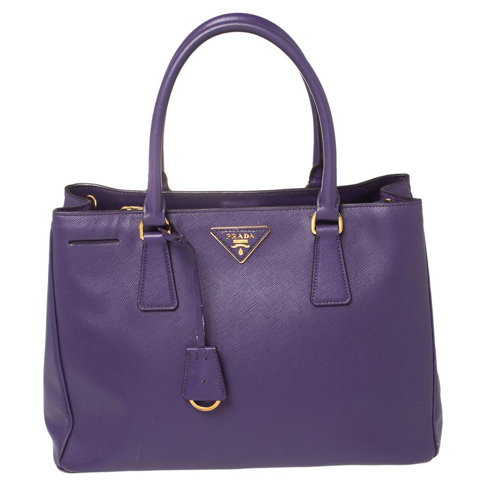 Prada Purple Saffiano Lux Leather Medium Tote For Sale at 1stDibs | prada  purple bag, prada purple saffiano bag, prada purple tote