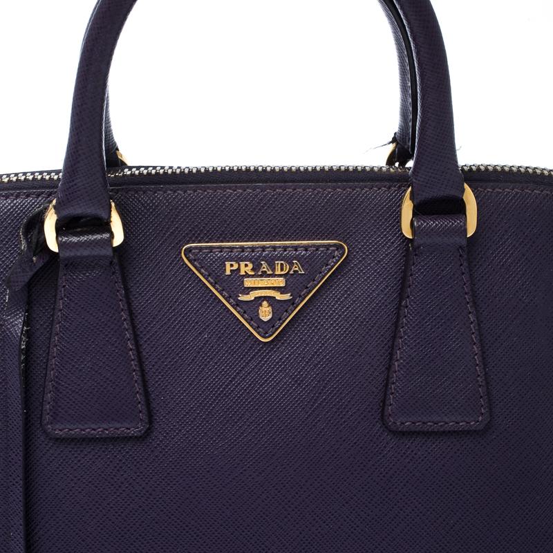 Women's Prada Purple Saffiano Lux Leather Small Promenade Crossbody Bag