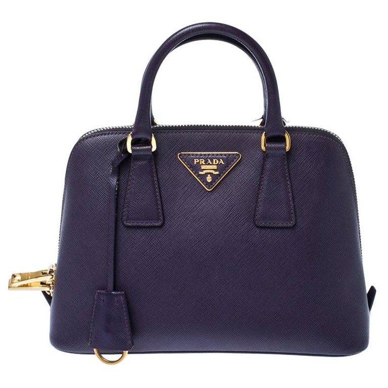 Prada Purple Saffiano Lux Leather Small Promenade Crossbody Bag For Sale at  1stDibs