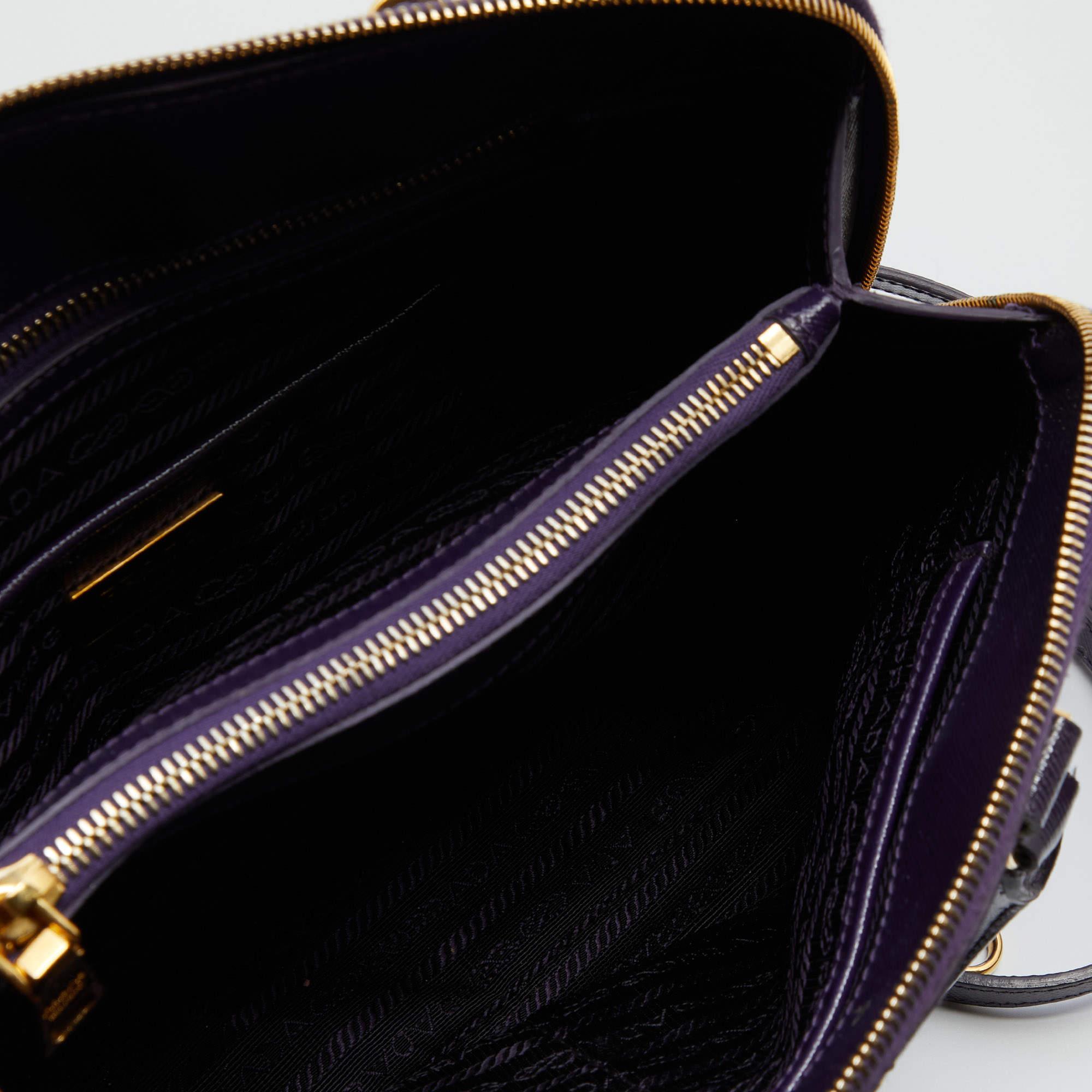 Prada Purple Saffiano Lux Patent Leather Promenade Satchel 7