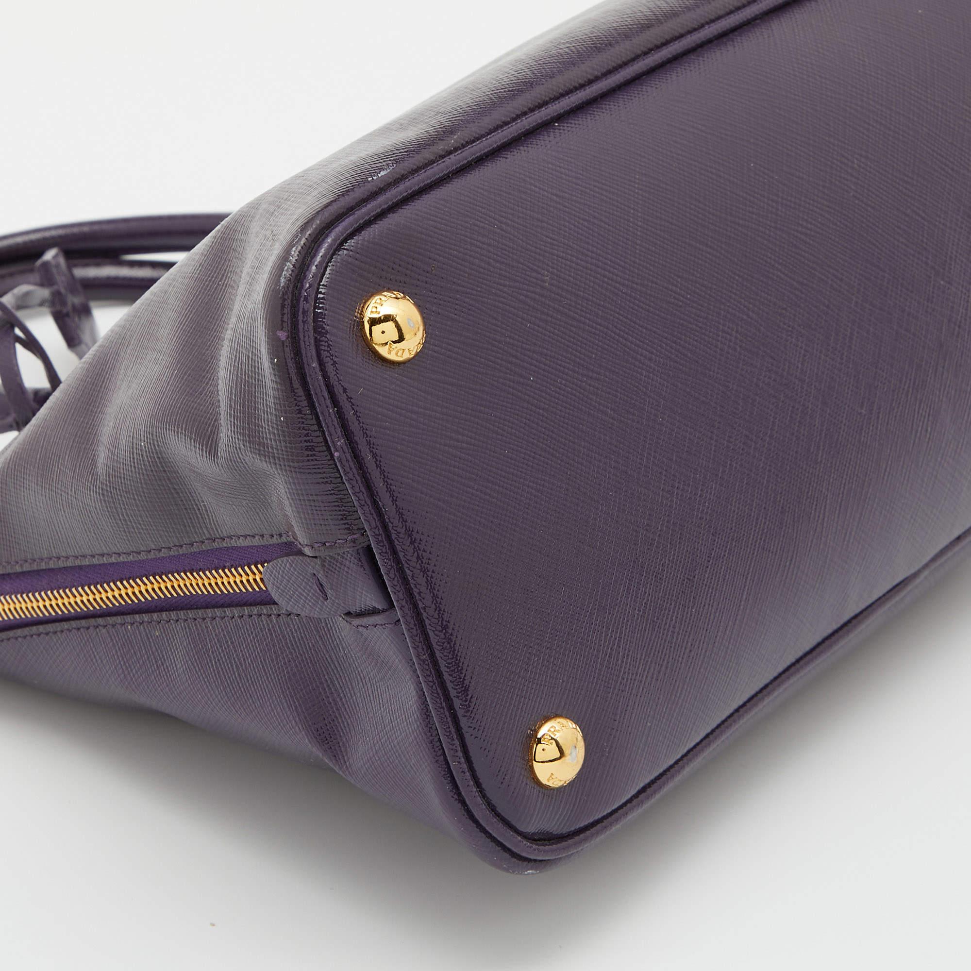 Prada Purple Saffiano Lux Patent Leather Promenade Satchel 2