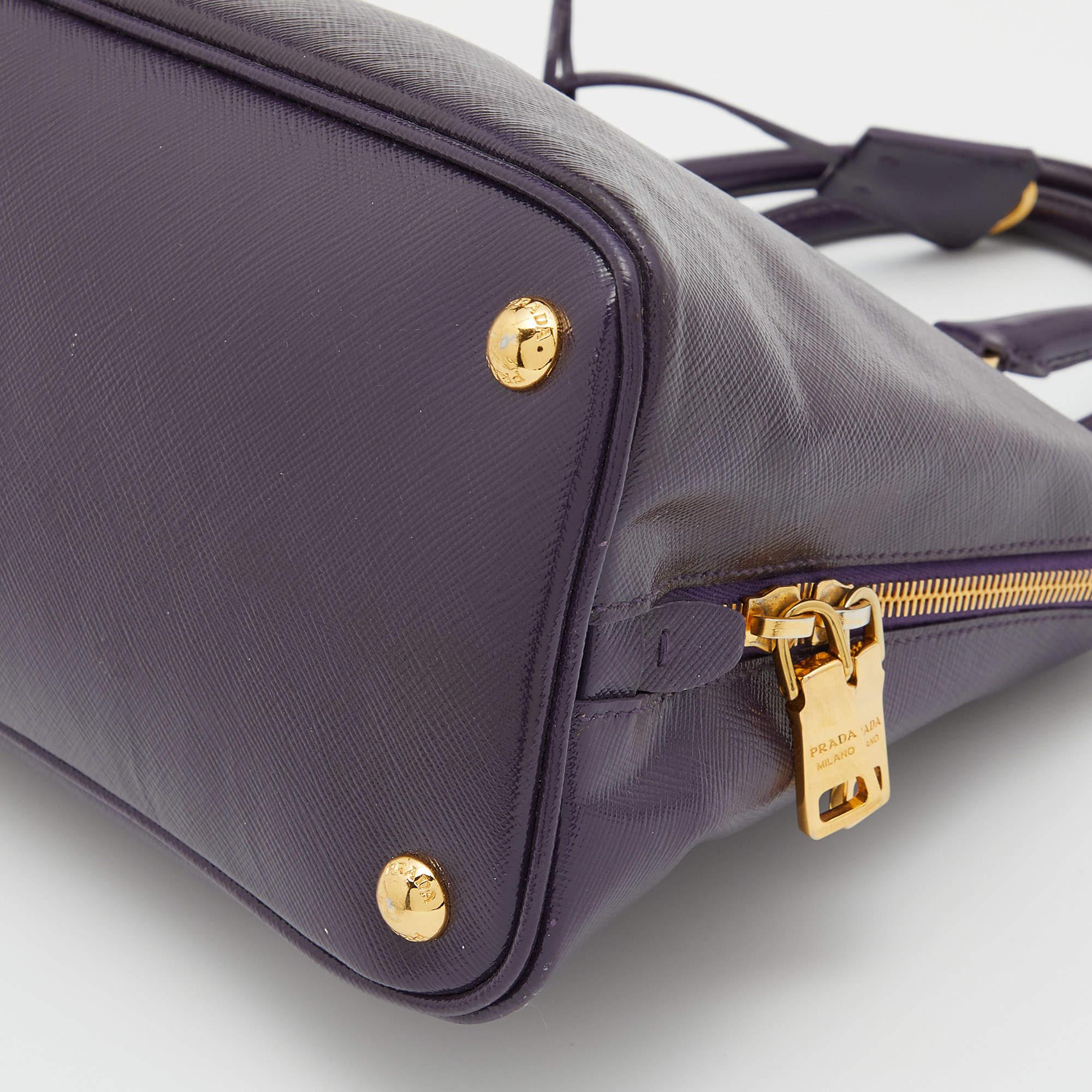 Prada Purple Saffiano Lux Patent Leather Promenade Satchel 3