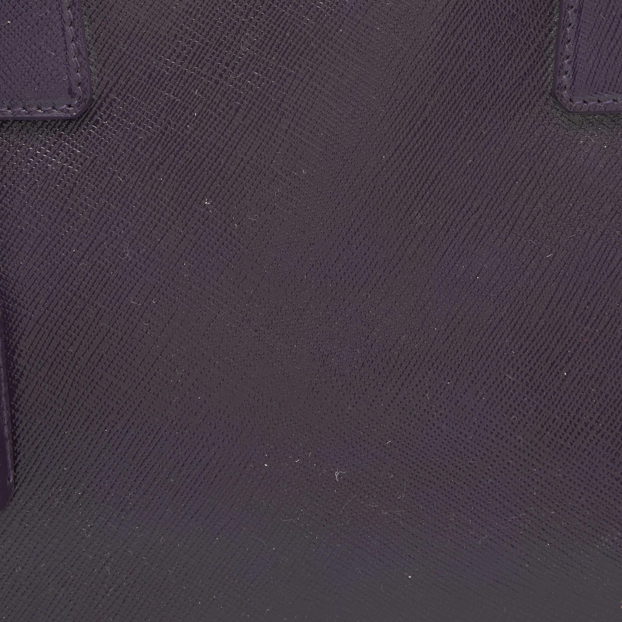 Prada Purple Saffiano Lux Patent Leather Promenade Satchel 5