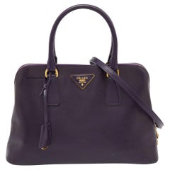 Prada Purple Saffiano Lux Patent Leather Promenade Satchel