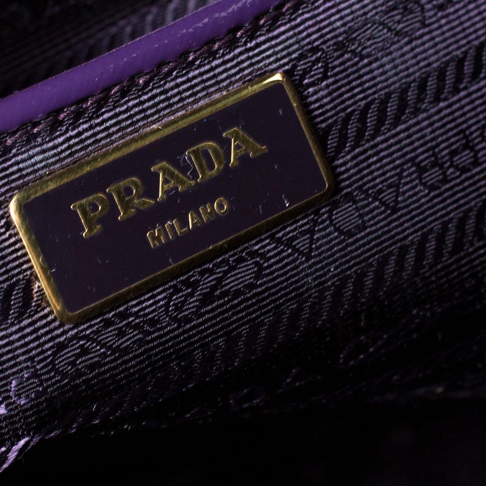 Prada Purple Saffiano Patent Leather Tote 5