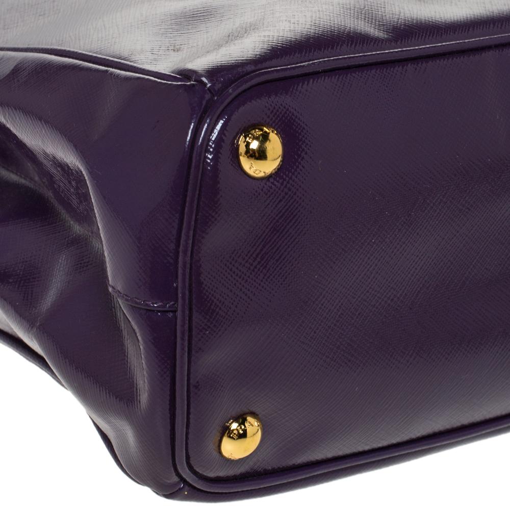 Prada Purple Saffiano Patent Leather Tote 2