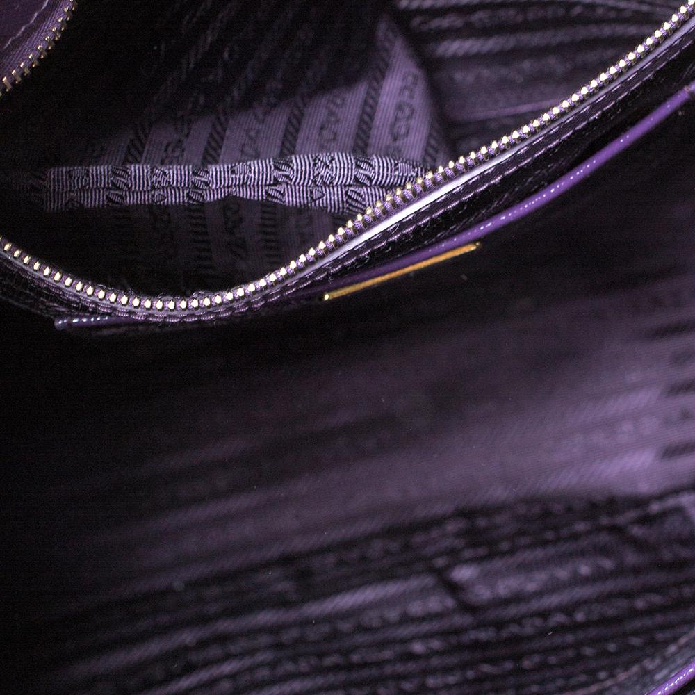 Prada Purple Saffiano Patent Leather Tote 4