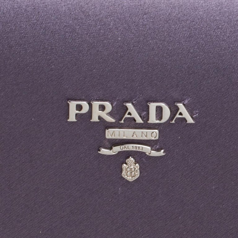 Prada Purple Logo Box Prada Purple Satin Box Clutch Prada | TLC UAE main image 4