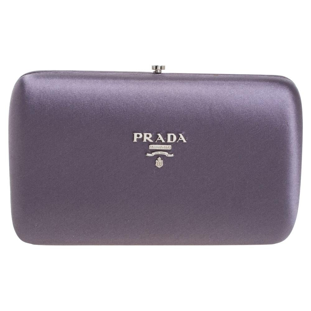 Prada Purple Satin Box Clutch at 1stDibs | prada satin box clutch