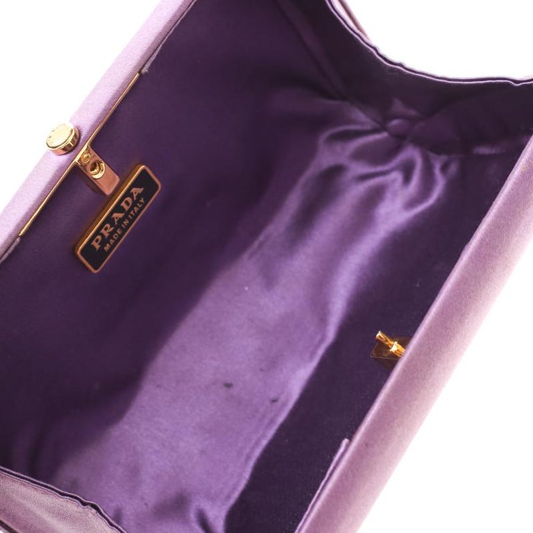 Ribbon cloth clutch bag Prada Purple in Cloth - 32395793