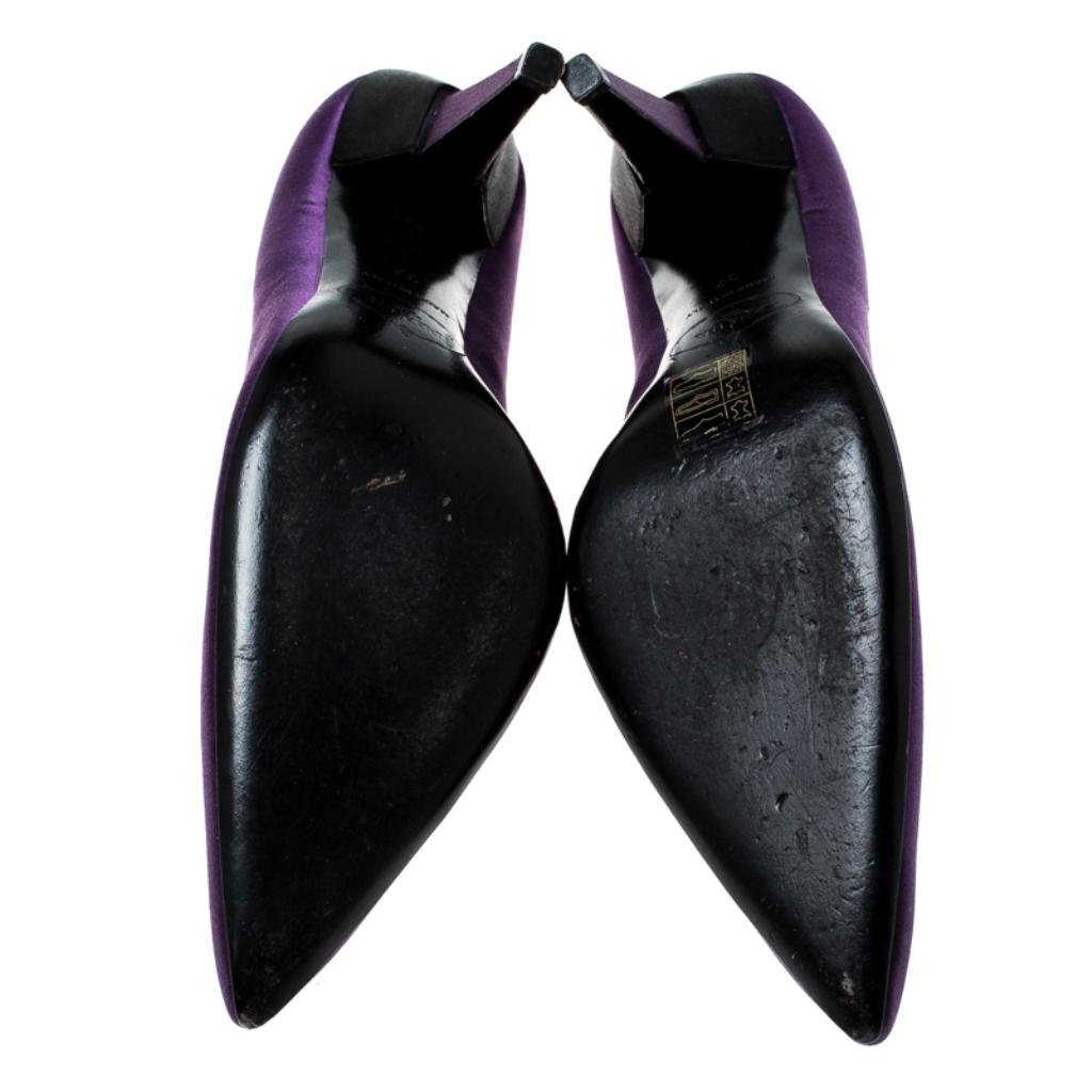Prada Purple Satin Pointed Toe Pumps Size 37 1