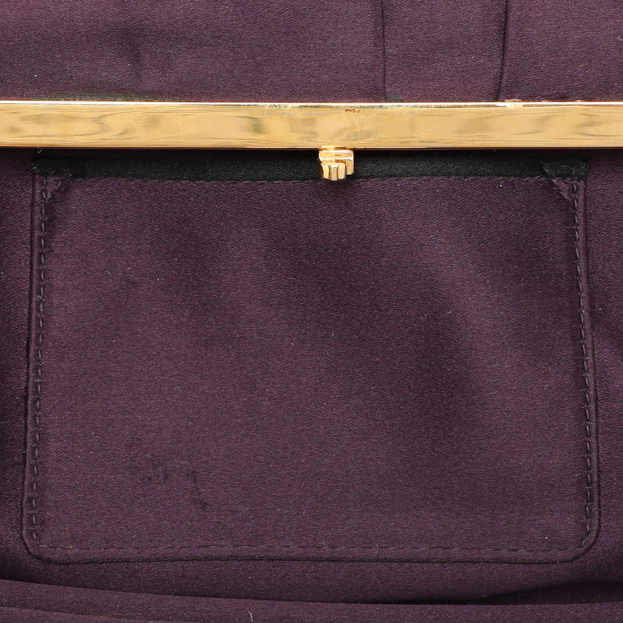 Prada Purple Satin Raso Pleated Clutch 1