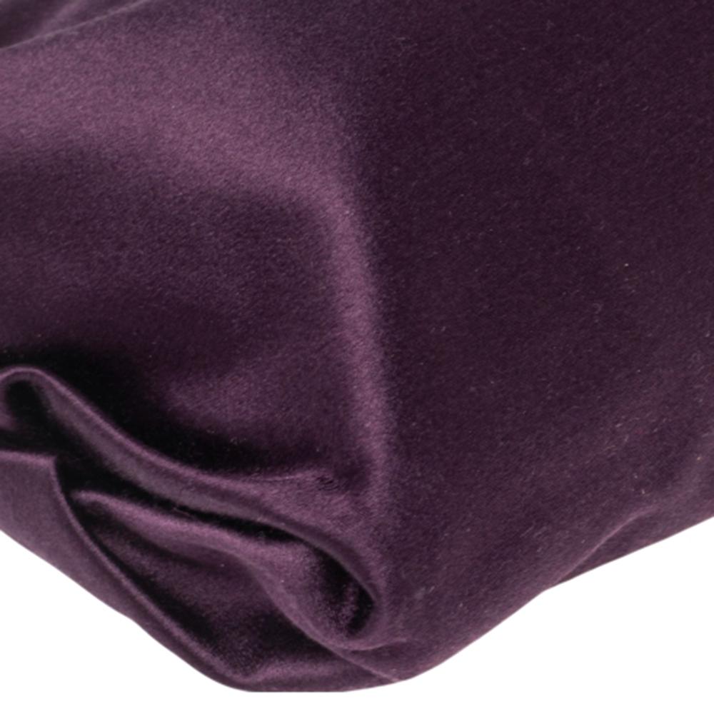 Prada Purple Satin Raso Pleated Clutch 1
