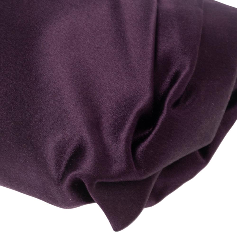 Prada Purple Satin Raso Pleated Clutch 2