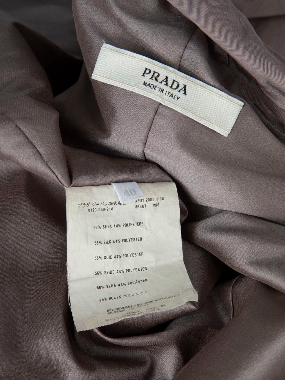 Prada Purple Silk Abstract Embossed Trench Coat Size S en venta 1