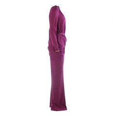 Prada Purple Silk Co-Ord Set Tunic Top & Tailored Trousers- '90s