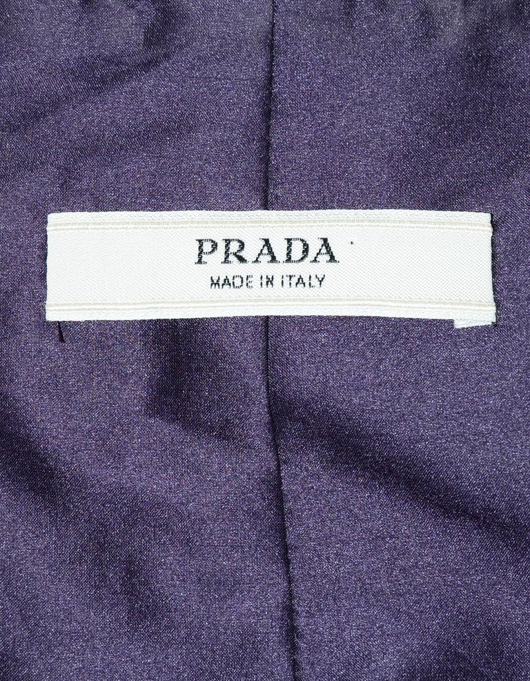 Prada Purple Silk Coat W/ Brown Hexagon Bolt Pattern Sz 42 For Sale at ...
